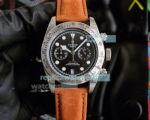 Tudor Heritage Black Bay Automatic Replica Watch Black Dial Brown Leather Strap